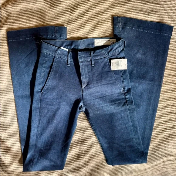 rag & bone Dark Wash Trouser Style Flare Jeans Sz 24 - Picture 3 of 5